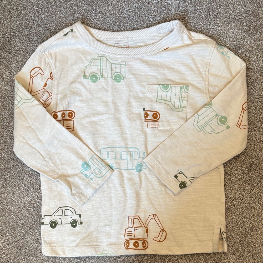 Kids Construction Print Long Sleeve Shirt